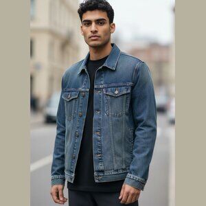DL1961 Snap Sides Sample Piece One of A Kind Collar Denim Jean Trucker Jacket S